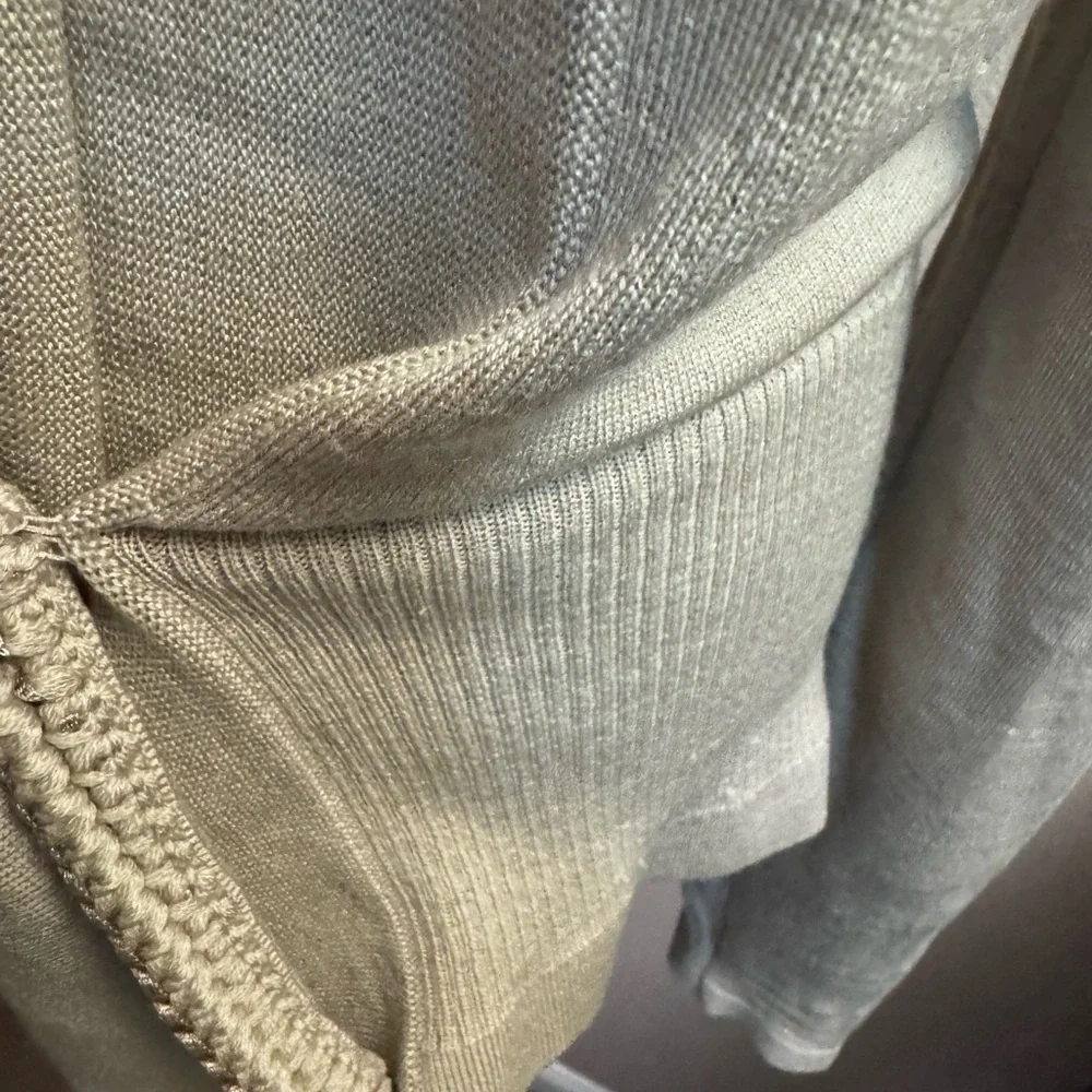 MERINO EXTRA FINE ELIE TAHARI Open Front Cable Knit Cardigan Super Soft Cream